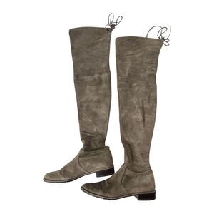 Stuart Weitzman Lowland Light Brown Suede Over‎ the Knee Boots Sz 9.5